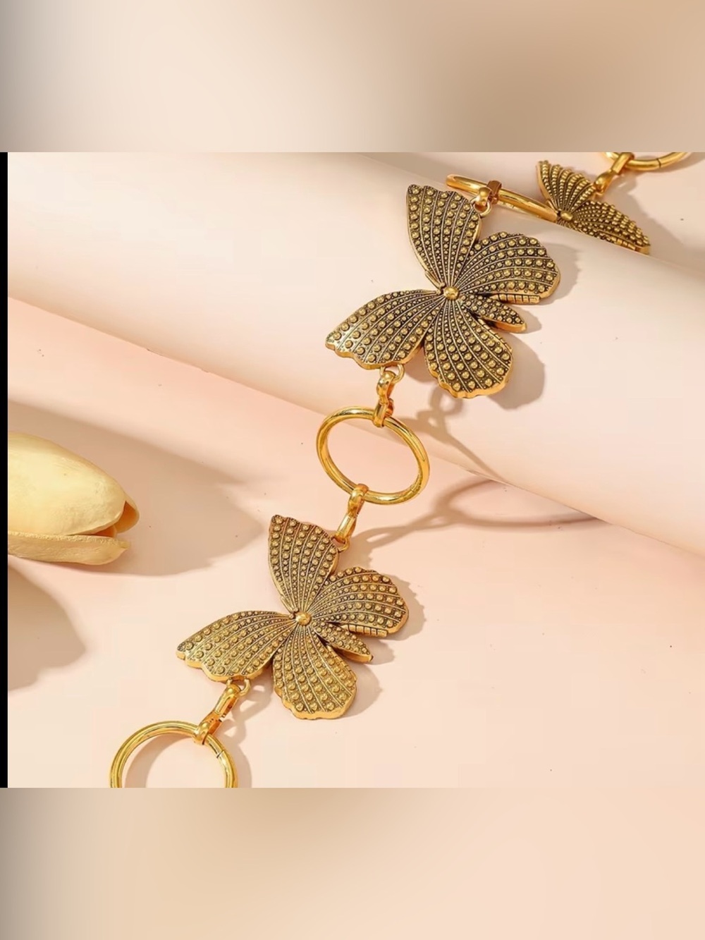 Gold Butterfly Chain Waist Belt - Picture 4 of 5